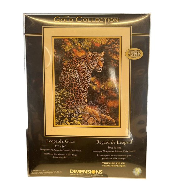 NEW‎ Dimensions GOLD COLLECTION Leopard's Gaze Cross Stitch Kit #35209 - Picture 2 of 6